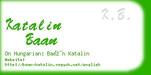 katalin baan business card